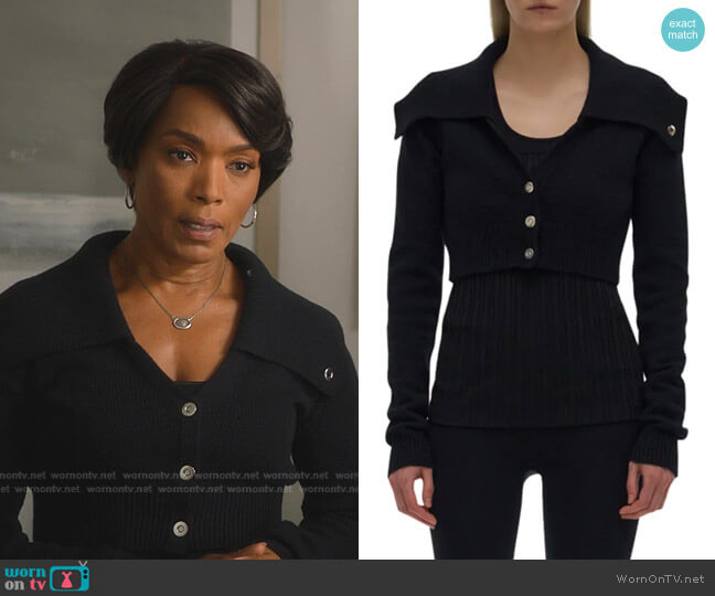 Helmut Lang Cropped Cotton-Wool Cardigan worn by Athena Grant (Angela Bassett) on 9-1-1