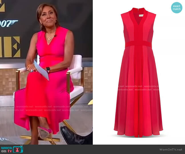 Hobbs London Jilly Midi Dress worn by Robin Roberts on Good Morning America