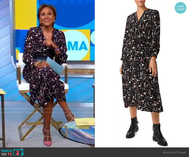 Hobbs London Teagan Midi Dress worn by Robin Roberts on Good Morning America