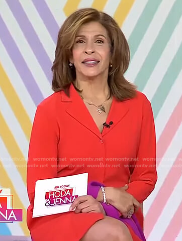 Hoda’s red contrast shirtdress on Today