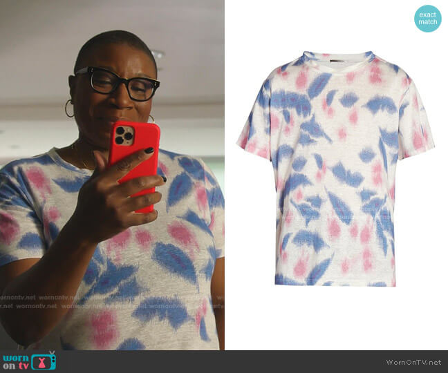 Isabel Marant Camron Tie-Dye Linen T-Shirt worn by Henrietta Wilson (Aisha Hinds) on 9-1-1