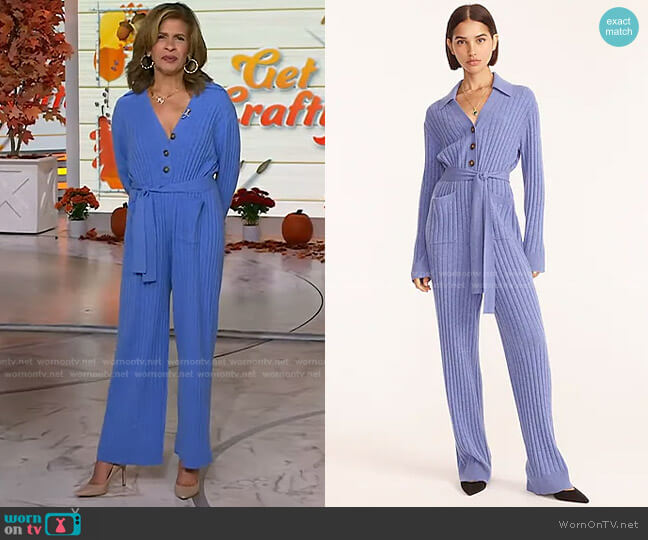 J. Crew Cashmere Tie-Waist Jumpsuit worn by Hoda Kotb on Today