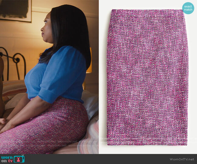 J. Crew No. 2 Pencil Skirt in Autumn Tweed worn by Jill (Naturi Naughton) on Queens