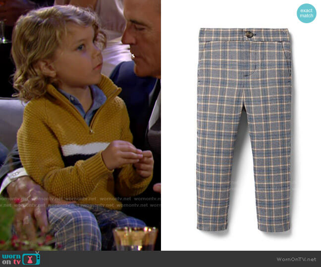 Janie and Jack Plaid Tapered Joggers