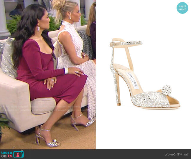 Jimmy Choo Sacora Sandals worn by Crystal Kung Minkoff on The Real Housewives of Beverly Hills