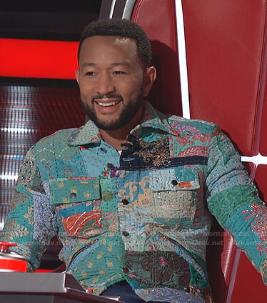 John Legend’s patchwork jacket on The Voice