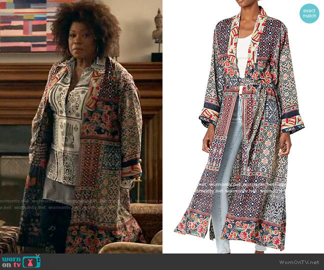 Johnny Was Patchwork Kimono worn by Viola Marsette (Lorraine Toussaint) on The Equalizer