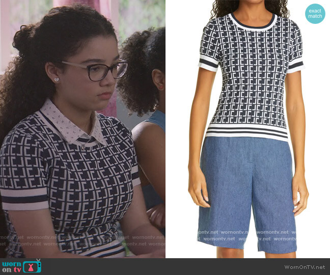 Judith & Charles Garden Sweater worn by Mary-Anne Spier (Malia Baker) on The Baby-Sitters Club