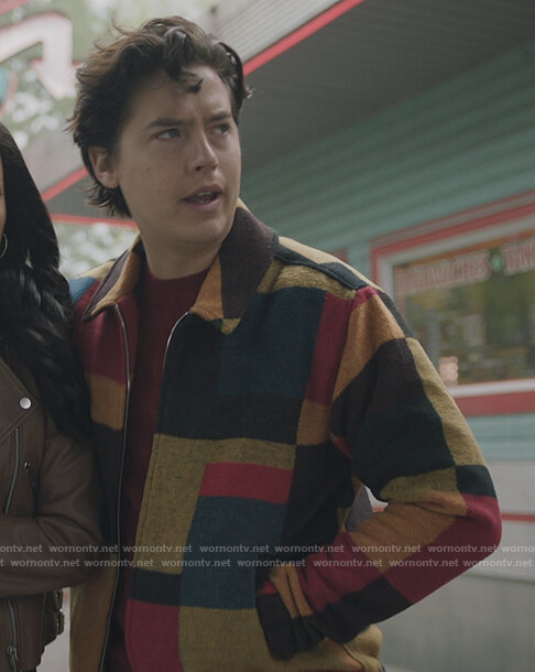 Jugheads multicolored jacket on Riverdale