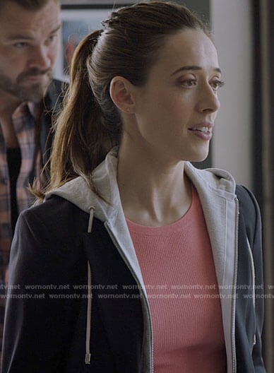 Kim’s hoodie blazer on Chicago PD