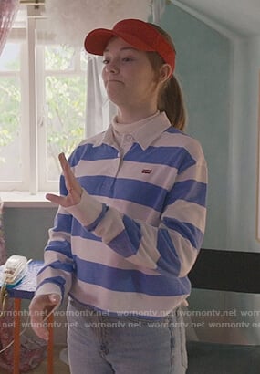 Kirsty’s blue stripe rugby top on The Baby-Sitters Club