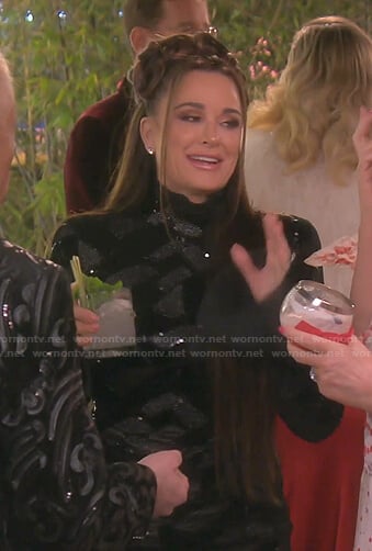 Kyle’s black sequin mini dress on The Real Housewives of Beverly Hills