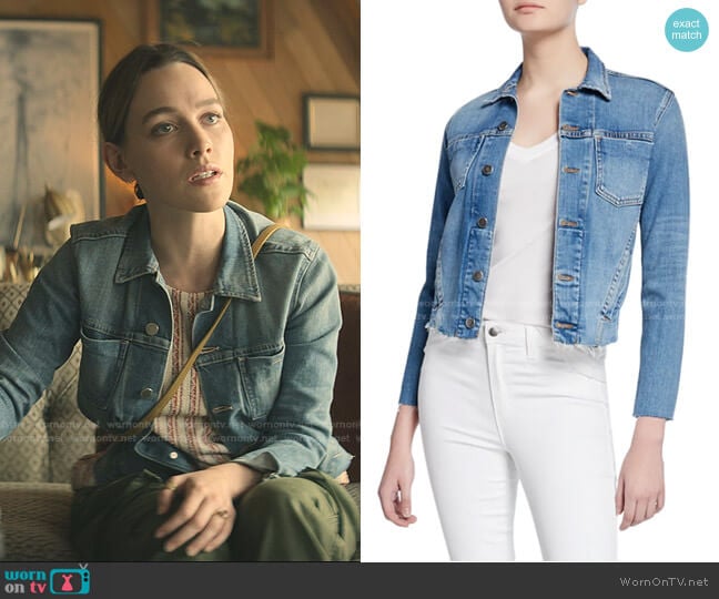 L'Agence Janelle Slim Raw-Edge Jacket worn by Love Quinn (Victoria Pedretti) on You