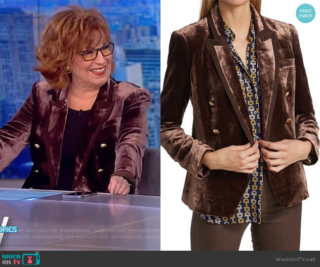L'Agence Kenzie Velvet Double Breasted Blazer worn by Joy Behar on The View