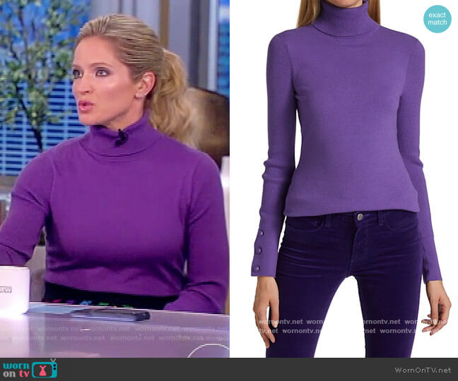 L'Agence Odette Turtleneck Sweater worn by Sara Haines on The View