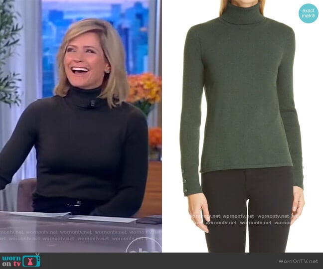 L'Agence Odette Turtleneck Sweater worn by Sara Haines on The View
