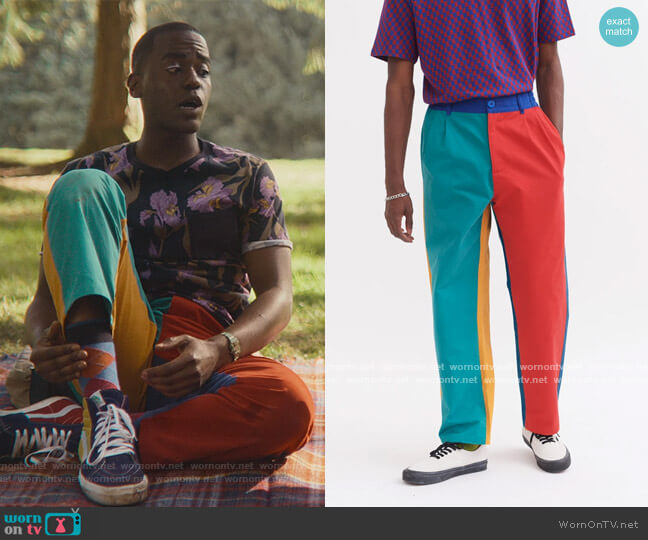 Lazy Oaf Unisex Colour Me In Pants worn by Eric Effiong (Ncuti Gatwa) on Sex Education