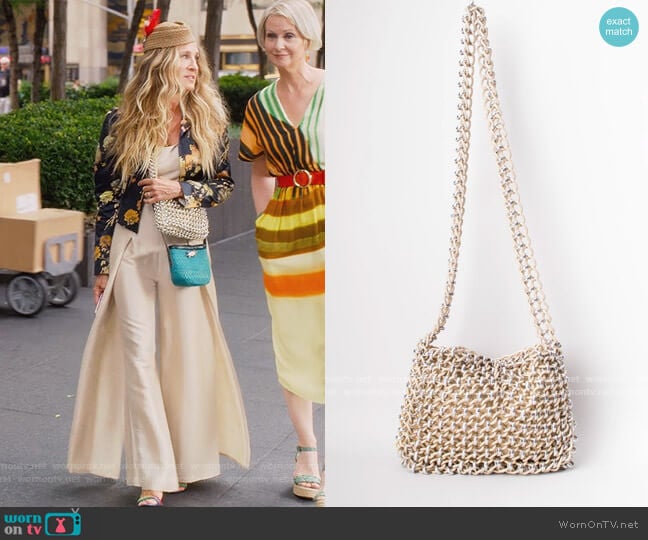 Lewis Mixed Metal Chain Bag worn by Carrie Bradshaw (Sarah Jessica Parker) on And Just Like That