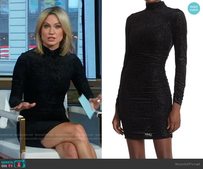 Likely Wylie Leopard Burnout Velvet Mini Dress worn by Amy Robach on Good Morning America