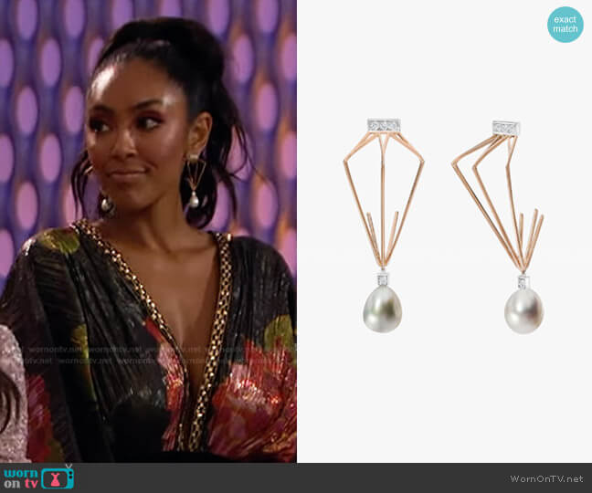 Lilly Street Corset Earrings worn by Tayshia Adams on The Bachelorette