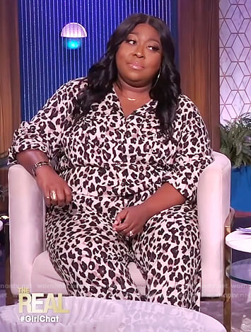Loni’s leopard print jumpsuit on The Real