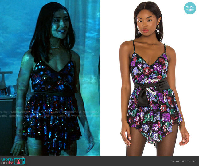 For Love & Lemons Ariana Party Dress worn by Margot (Brianne Tju) on I Know What You Did Last Summer