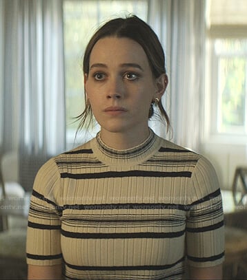 Love’s white striped ribbed top on You