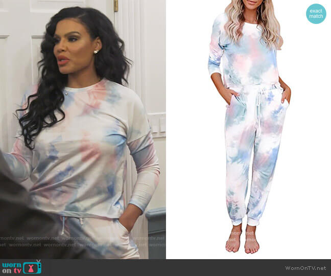 Luvamia Tie Dye Pajama Set worn by Mia Thornton on The Real Housewives of Potomac