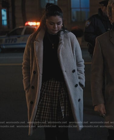 Mabel’s teddy coat on Only Murders in the Building