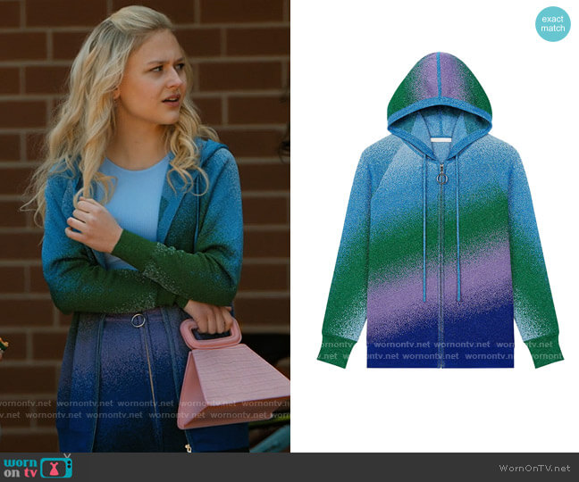 Maje Mermaid Lurex Knit Zip-Up Sweater worn by Lexy Cross (Alyvia Alyn  Lind) on Chucky