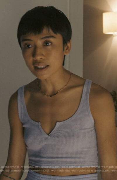Margot’s lilac notch tank top on I Know What You Did Last Summer