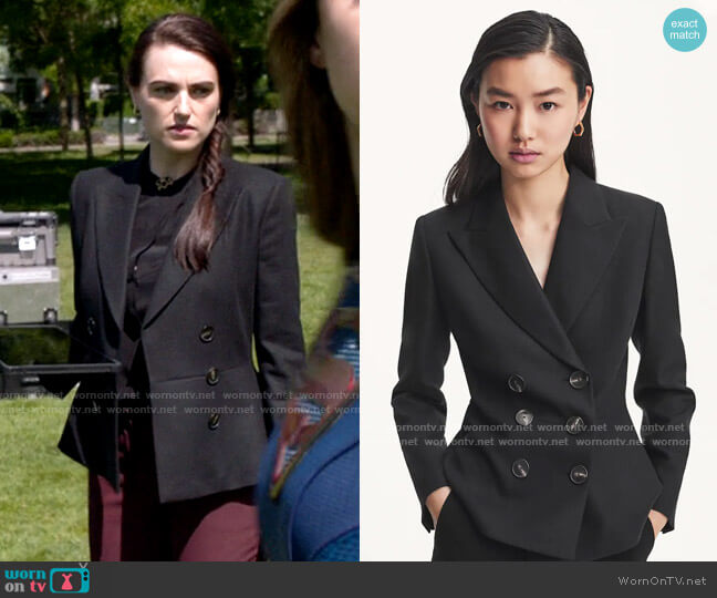 Massimo Dutti Peplum Blazer worn by Lena Luthor (Katie McGrath) on Supergirl