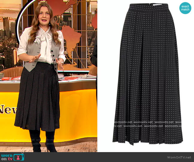 Max Mara Polka Dots Skirt worn by Drew Barrymore on The Drew Barrymore Show