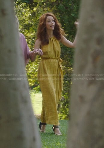 Megan’s yellow keyhole dress on Greys Anatomy