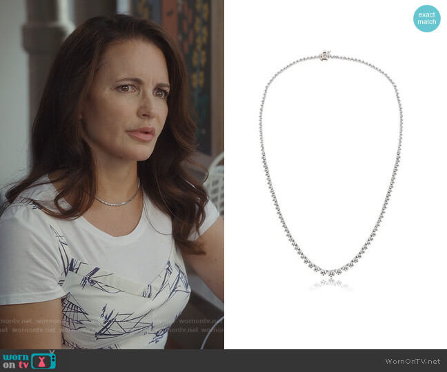 Meirat 4 carat Diamond Tennis Necklace worn by Charlotte York (Kristin Davis) on And Just Like That