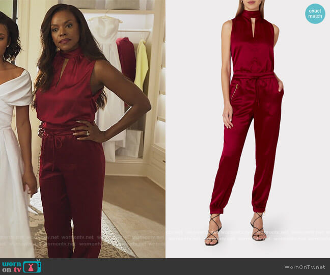Milly Rozanna Sleeveless Stretch Satin Blouse worn by Leah Franklin-Dupont (Nadine Ellis) on Our Kind of People