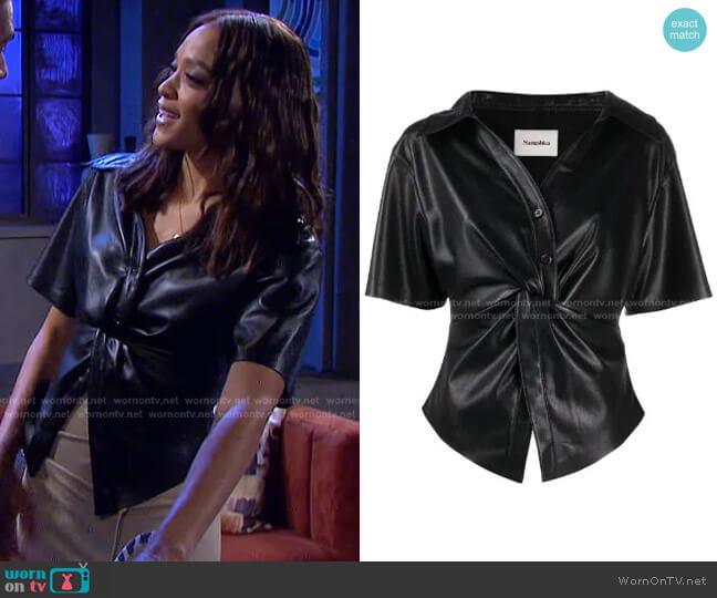 Nanushka Thora Short Sleeve Shirt worn by Lani Price (Sal Stowers) on Days of our Lives