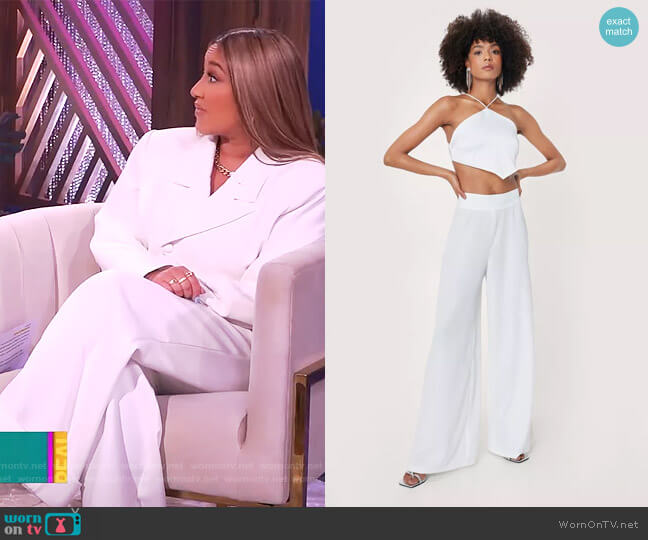 Nasty Gal High Waisted Wide Leg Pants worn by Adrienne Houghton on The Real
