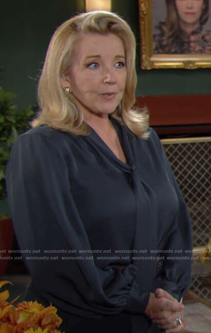 Nikki’s tie neck blouse on The Young and the Restless