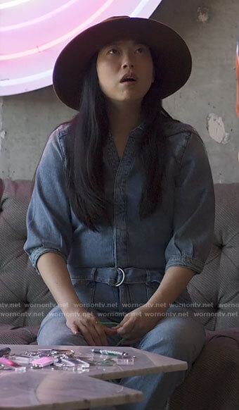Nora’s denim jumpsuit on Awkwafina is Nora From Queens