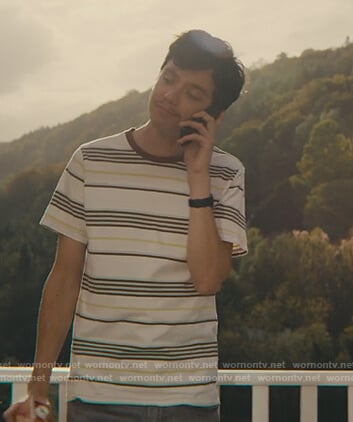 Otis’ striped tee on Sex Education