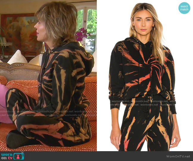 Pam & Gela Patina Tie Dye Hoodie worn by Lisa Rinna on The Real Housewives of Beverly Hills