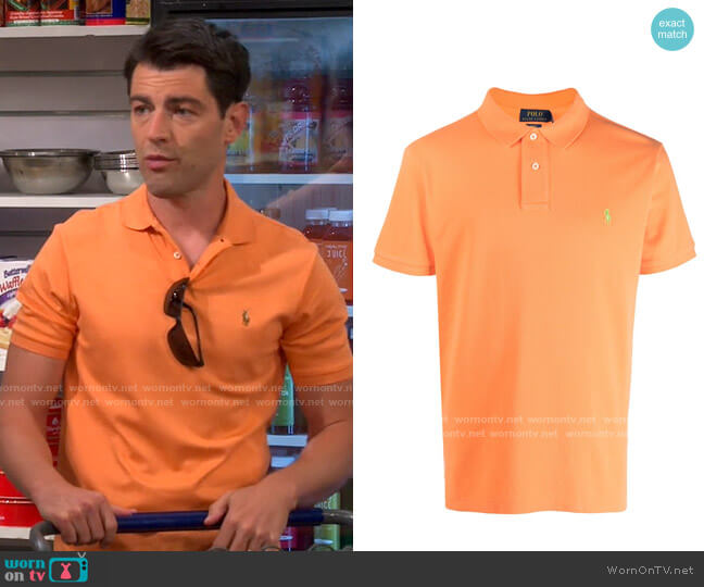Polo Ralph Lauren Logo Polo Shirt in Resort Orange worn by Tina Butler (Tichina Arnold) on The Neighborhood