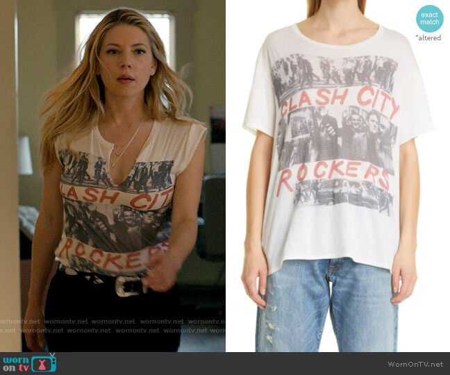 R13 The Clash - Clash City Rockers Graphic Boyfriend Tee worn by Jenny Hoyt (Katheryn Winnick) on Big Sky