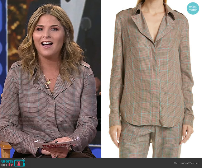 Rag & Bone Field Plaid Blouse worn by Jenna Bush Hager on Today