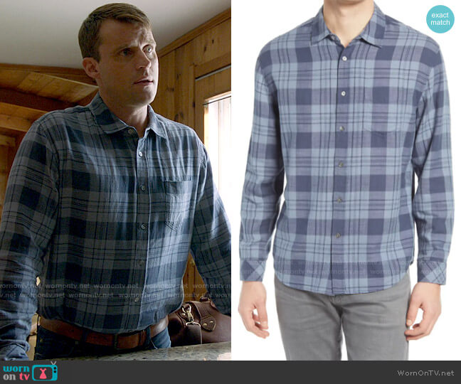 Rails Wyatt Shirt in Sky Blue / Steel worn by Matthew Casey (Jesse Spencer) on Chicago Fire