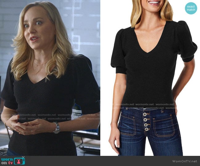 Ramy Brook Rory Cashmere T-Shirt worn by Marissa Morgan (Geneva Carr) on Bull
