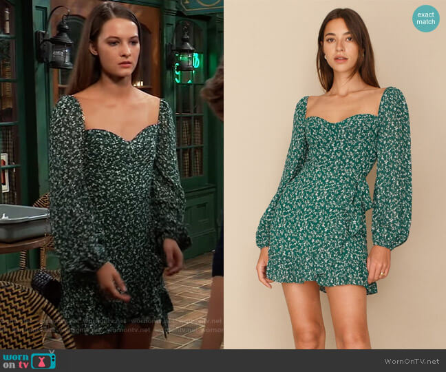 Reformation Cammi floral-print minidress worn by Esme (Avery Kristen Pohl) on General Hospital