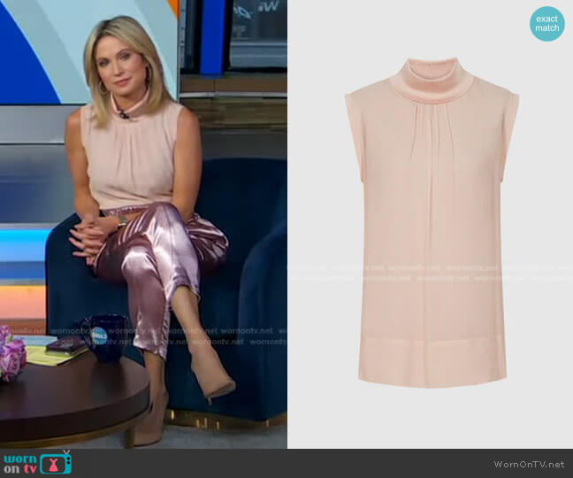 Reiss Gilda Top worn by Amy Robach on Good Morning America