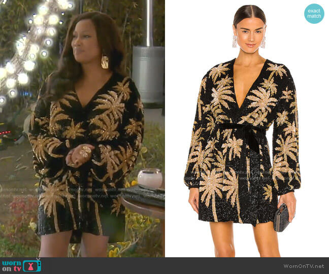 Retrofete Gabrielle Robe Dress worn by Garcelle Beauvais on The Real Housewives of Beverly Hills